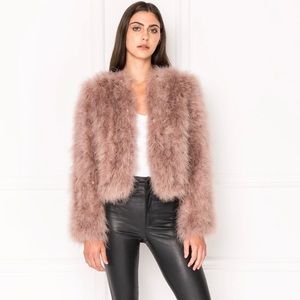 DEORA Dusty Rose Feather Jacket